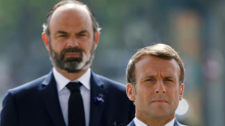 Emmanuel Macron et Edouard Philippe le 8 mai 2020 à Paris