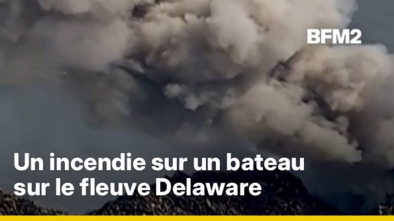 Les images impressionnantes d'un incendie sur une barge aux États-Unis