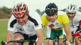 Cornillac, entouré par Bernard Hinault et Laurent Jalabert
