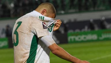 L'attaquant algérien Islam Slimani, à Blida le 29 mars 2022