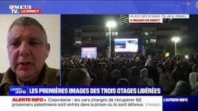 "Les trois otages sont toujours dans la bande de Gaza, dans les véhicules de la Croix Rouge, en route vers Israël", selon le porte-parole de l'armée israélienne