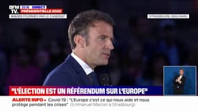 Emmanuel Macron, à Strasbourg: "L'Europe, c'est ce qui nous protège pendant les crises"