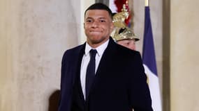 L'attaquant du PSG Kylian Mbappé à l'Elysée, le 27 février 2024
