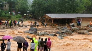 Inondations à Freetown, en Sierra Leone, le 14 août 2017