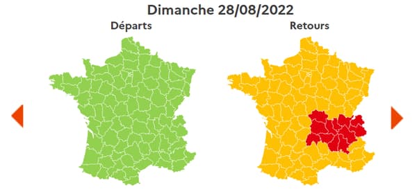 Journée plus calme dimanche, avec une journée classée rouge uniquement en Auvergne-Rhône-Alpes.