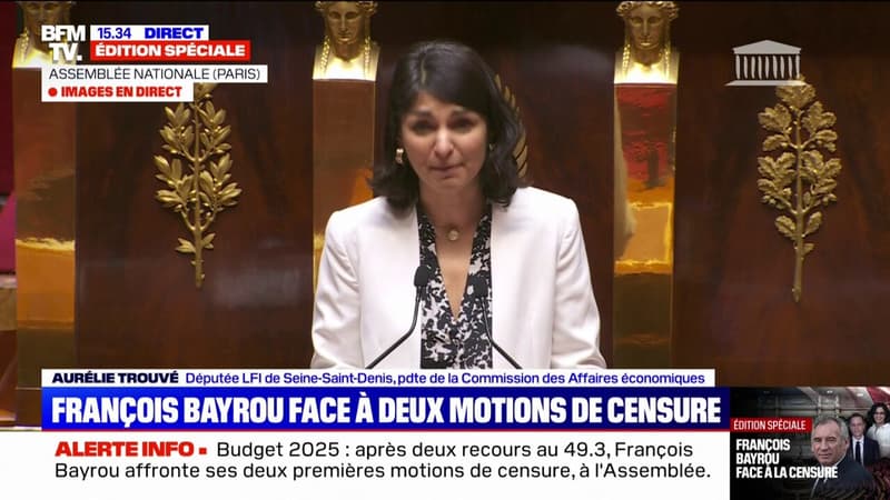 Censure: Aurélie Trouvé assure que le budget du gouvernement Bayrou est 