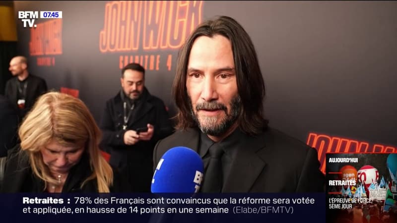 Keanu Reeves de passage à Paris pour l'avant-première de "John Wick 4"