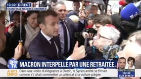 Hausse de la CSG et pouvoir d'achat : "Je ne massacre personne", assure E.Macron à une retraitée
