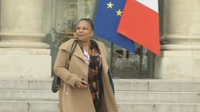 Christiane Taubira à la sortie du Conseil des ministres, mercredi 19 mars 2014.