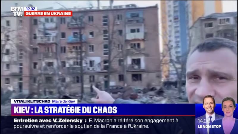 Le maire de Kiev s'est rendu dans le quartier de Podil où les débris d'un missile ont fait un mort