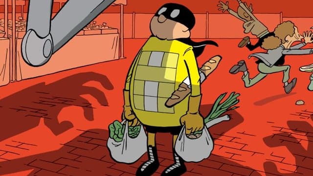 Détail de la couverture d'Imbattable, tome 1: Justice et légumes frais