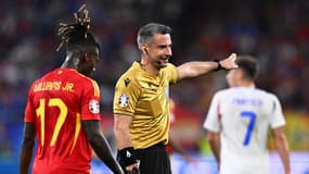 L'arbitre slovène Slavko Vincic lors du match Espagne-Italie