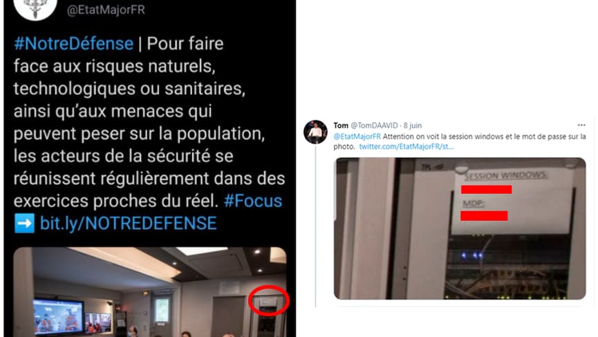 Captures du compte Twitter officiel de l'État-major des armées