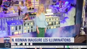 Nicole Kidman inaugure les illuminations du grand magasin Printemps Haussmann, à Paris