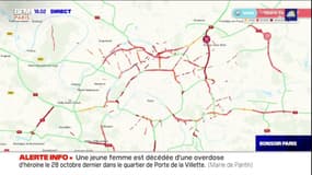 Paris: plus de 400 kilomètres d'embouteillage en Île-de-France ce mercredi soir