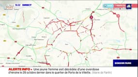 Paris: plus de 400 kilomètres d'embouteillage en Île-de-France ce mercredi soir