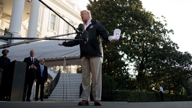Donald Trump s'exprime face à la presse, le 3 octobre, à la Maison Blanche. 