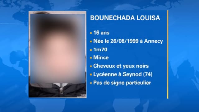 Louisa, l'une des deux lycéennes en fugue depuis vendredi, en rentrée chez elle, en Haute-Savoie.
