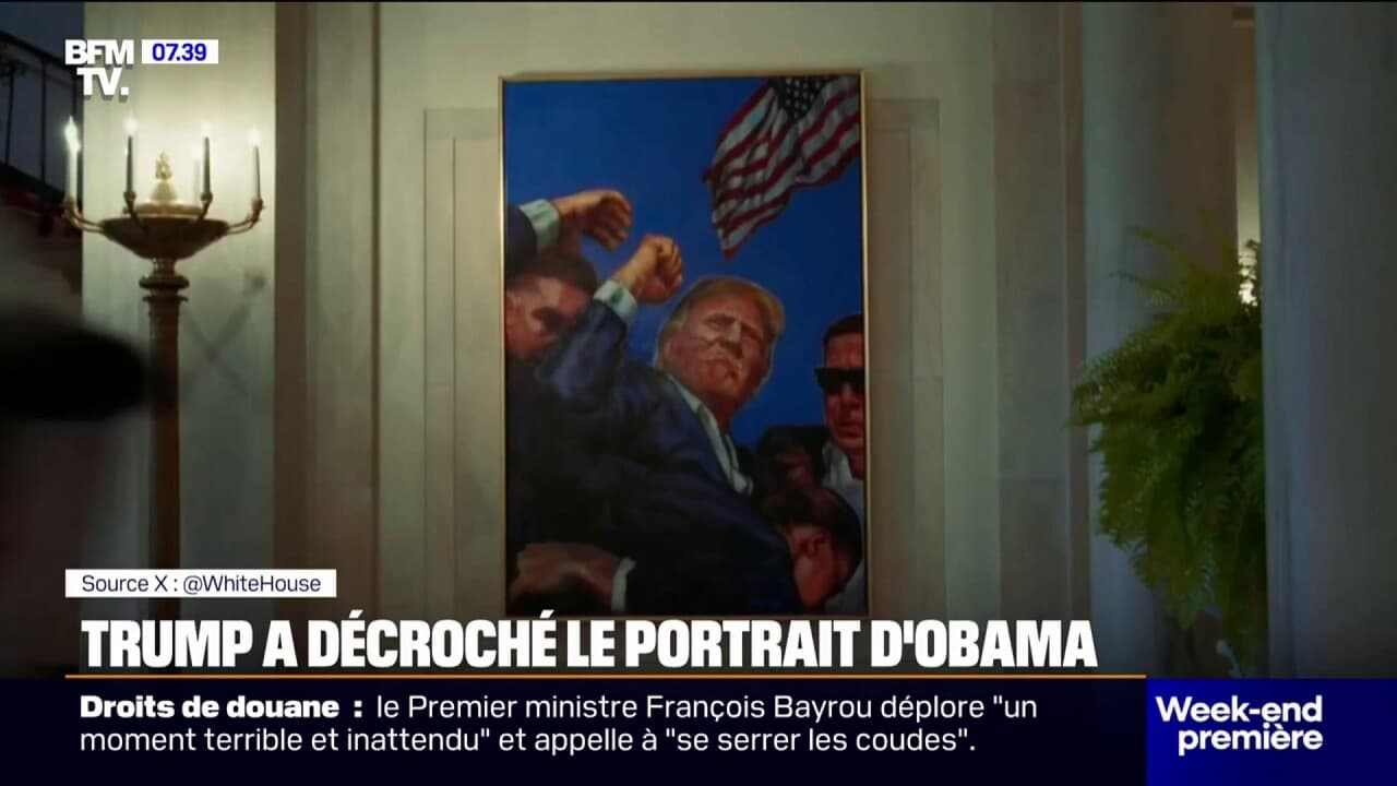 Donald Trump remplace un portrait de Barack Obama à la Maison Blanche ...