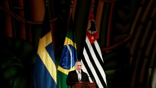 Le président du Brésil Michel Temer à Sao Paulo, le 3 avril 2017