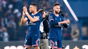 Kylian Mbappé et Neymar avec le PSG en avril 2022