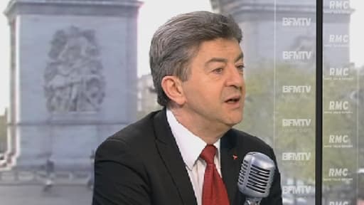 Jean-Luc Mélenchon, le président du Front de Gauche, le 3 mai 2013 sur le plateau de BFMTV