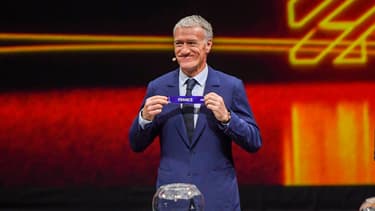 Didier Deschamps lors du tirage au sort de la Coupe du monde féminine en 2018