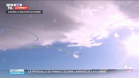 La Patrouille de France dessine les anneaux olympiques dans le ciel de Marseille