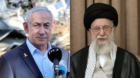 Benyamin Nétanyahou et l'ayatollah Ali Khamenei 