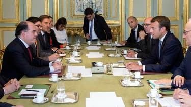 Julio Borges face à Emmanuel Macron.