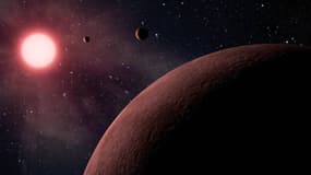 Vue d'artiste d'une exoplanète.