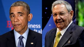 Barack Obama et son homologue cubain, Raul Castro. 