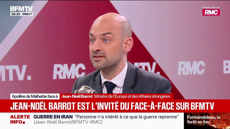 Guerre au Moyen-Orient: "Nous avons déployé des capacités militaires" avec des "actions de déminages" dans le détroit d'Ormuz, explique Jean-Noël Barrot, ministre des Affaires étrangères