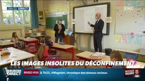 EN VIDÉO - "C'était bien les vacances?": le lapsus de Jean-Michel Blanquer face à des élèves après le confinement