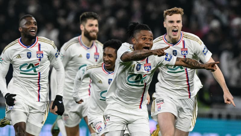La joie des Lyonnais après leur qualification contre Strasbourg, le 27 février 2024