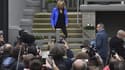 Brigitte Macron le 6 mai 2017 à la sortie de sa maison