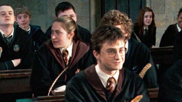 Harry Potter et Ron Weasley en classe 