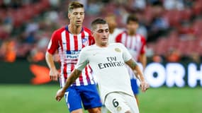 Marco Verratti avec le PSG contre l'Atlético de Madrid, à Singapour le 30 juillet 2018
