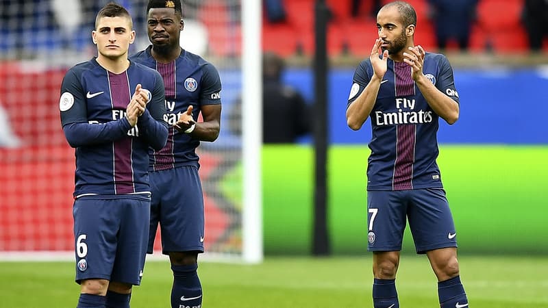 Marco Verratti, Serge Aurier et Lucas Moura