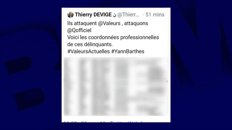 Le tweet polémique de Thierry Devige 