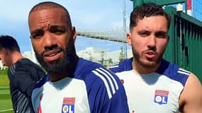 Alexandre Lacazette et Ryan Cherki avec l'OL, le 29 avril 2025