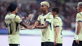Lamine Yamal et Raphinha lors du match de préparation du Barça au Japon, 31 juillet 2025