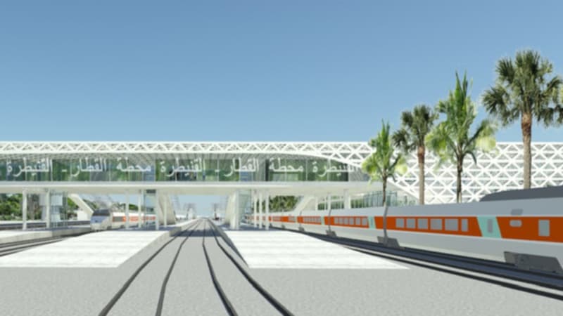Vue d'artiste de la future gare TGV de Kenitra, au Maroc
