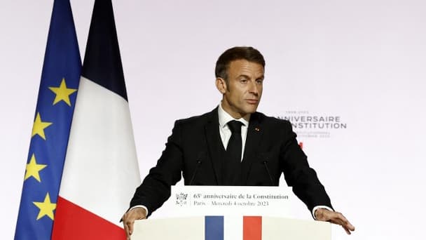 Emmanuel Macron devant le Conseil constitutionnel le 4 octobre 2023