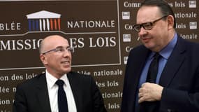 Les députés Eric Ciotti (UMP) et Patrick Menucci (PS), respectivement président et rapporteur de la commission d'enquête sur la surveillance des filières jihadistes. 