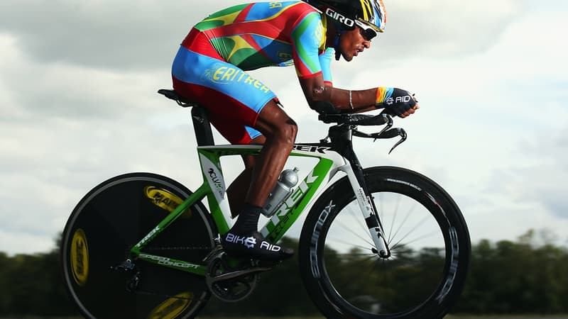 L’Érythréen Mekseb Debesay lors du chrono des Mondiaux 2015