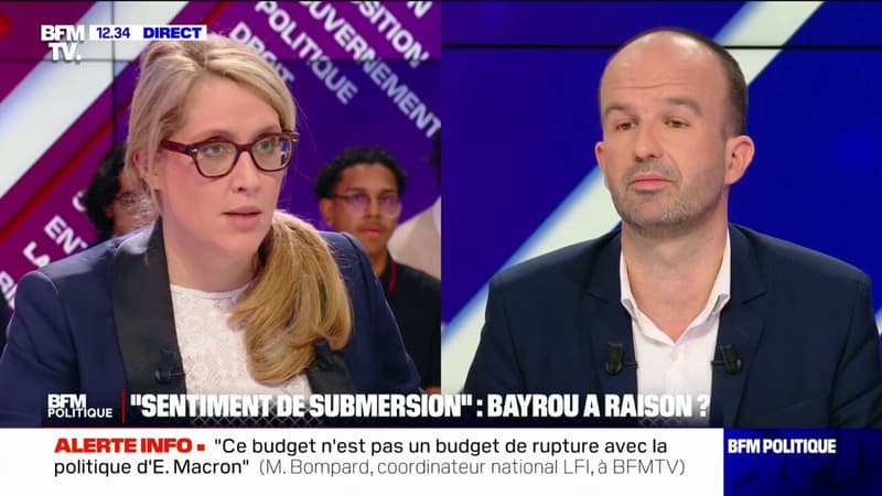 Sentiment de submersion: "C'est faux", répond Manuel Bompard (LFI) à François Bayrou