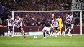 Ousmane Dembélé pour sa première apparition avec le PSG, le 19 août 2023, à Toulouse