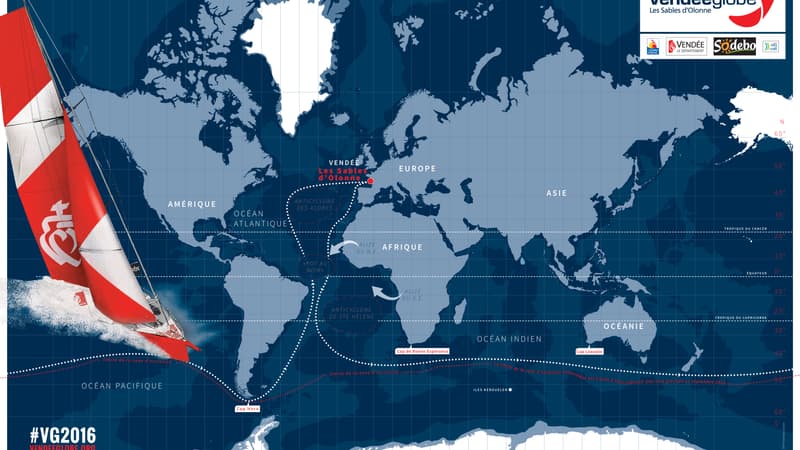 Le parcours du 8e Vendée Globe