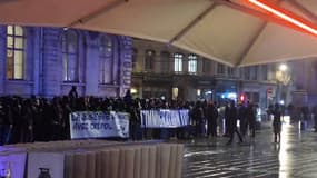 Le rassemblement de plusieurs dizaines de membres de l'ultradroite à Lyon le 27 novembre 2023.